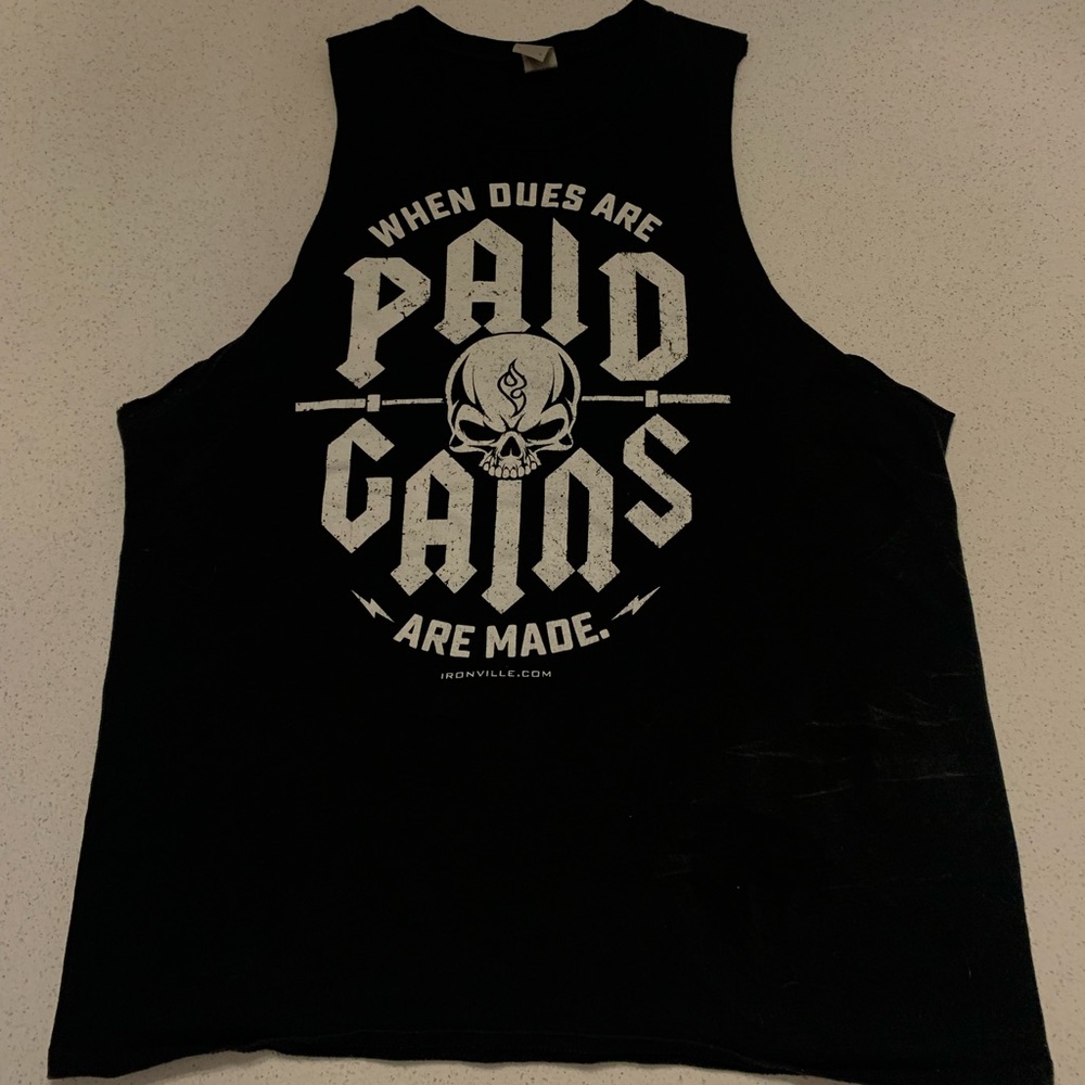 Ironville gym rat home made cut off shirt